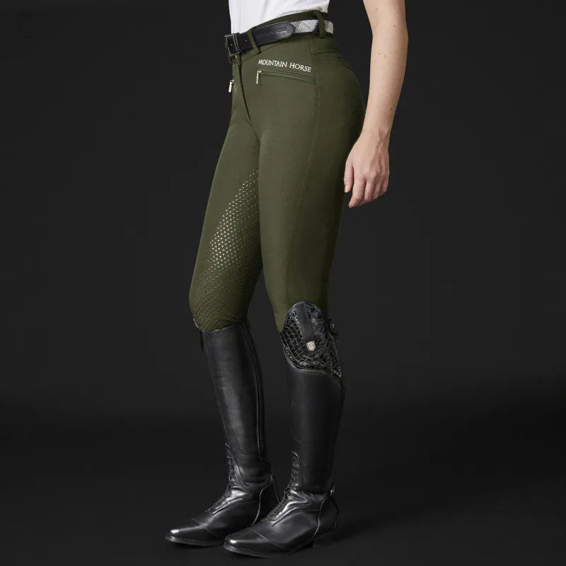 Mountain Horse Diana Silicone Full Seat Breeches Green - Image 3